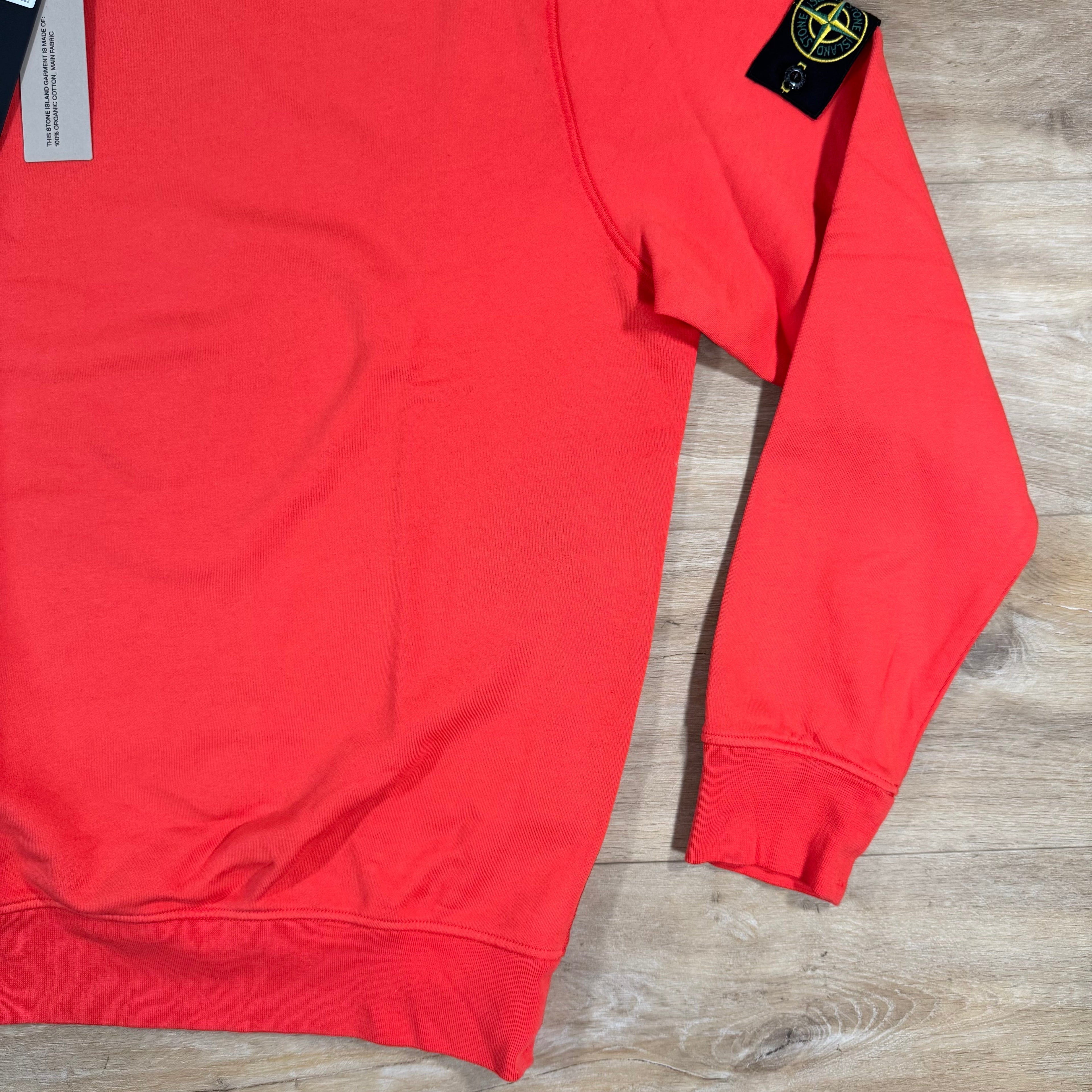 Stone Island Organic Cotton Fleece Sweatshirt in Papaya