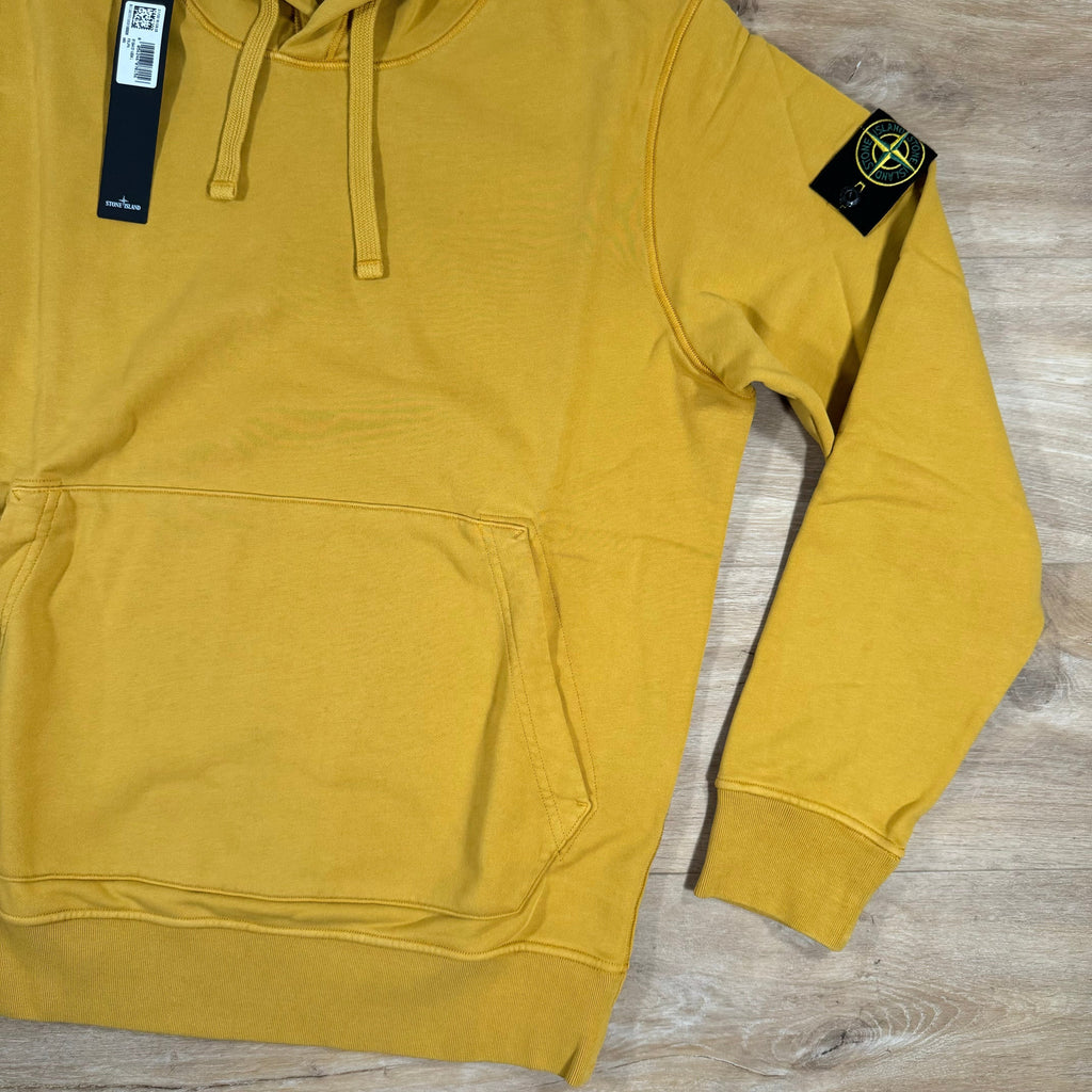 Stone Island Garment Dyed Pullover Hoodie in Mustard