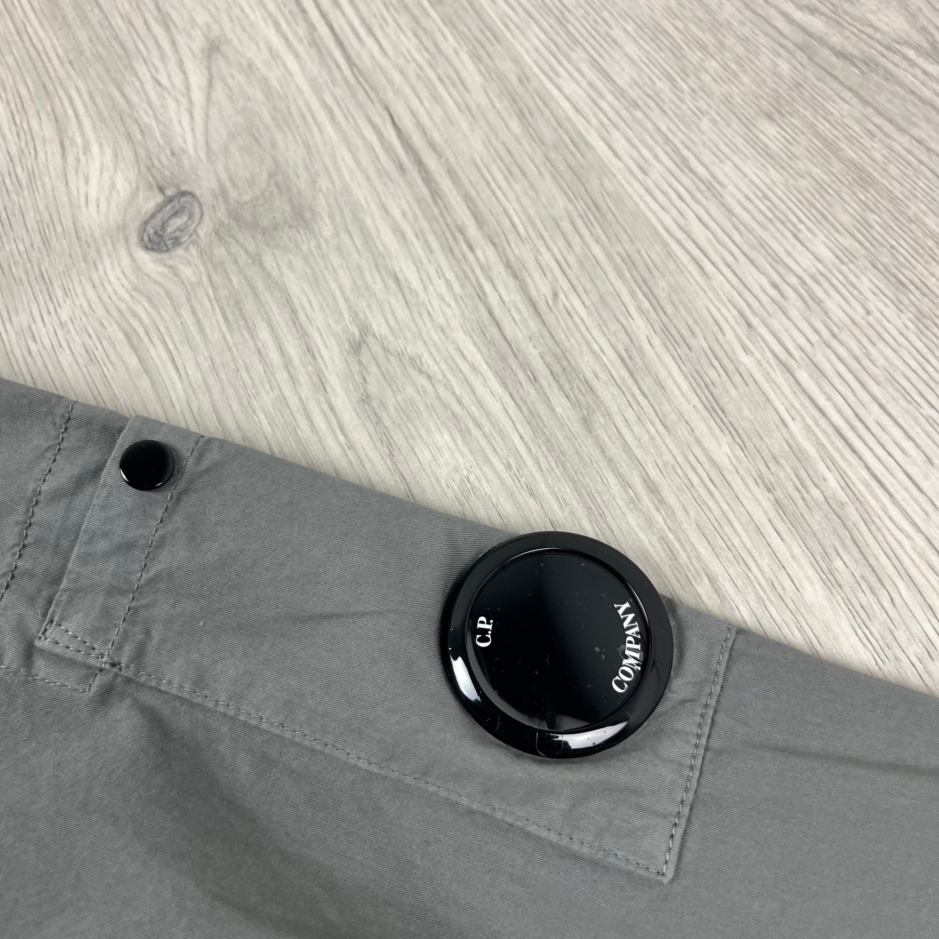 CP Company Button Overshirt - Smoked Pearl
